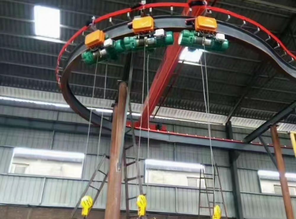 彎道電動葫蘆吊、環(huán)形/弧形電動葫蘆單軌吊